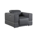 New Era Innovations Franco Power Leather Recliner Franco MI-1122 Power Recliner - Dark Grey IMAGE 1