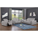 New Era Innovations Franco Power Reclining Leather Loveseat Franco MI-1122 Power Loveseat - Light Grey IMAGE 2