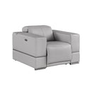 New Era Innovations Franco Power Leather Recliner Franco MI-1122 Power Recliner - Light Grey IMAGE 1