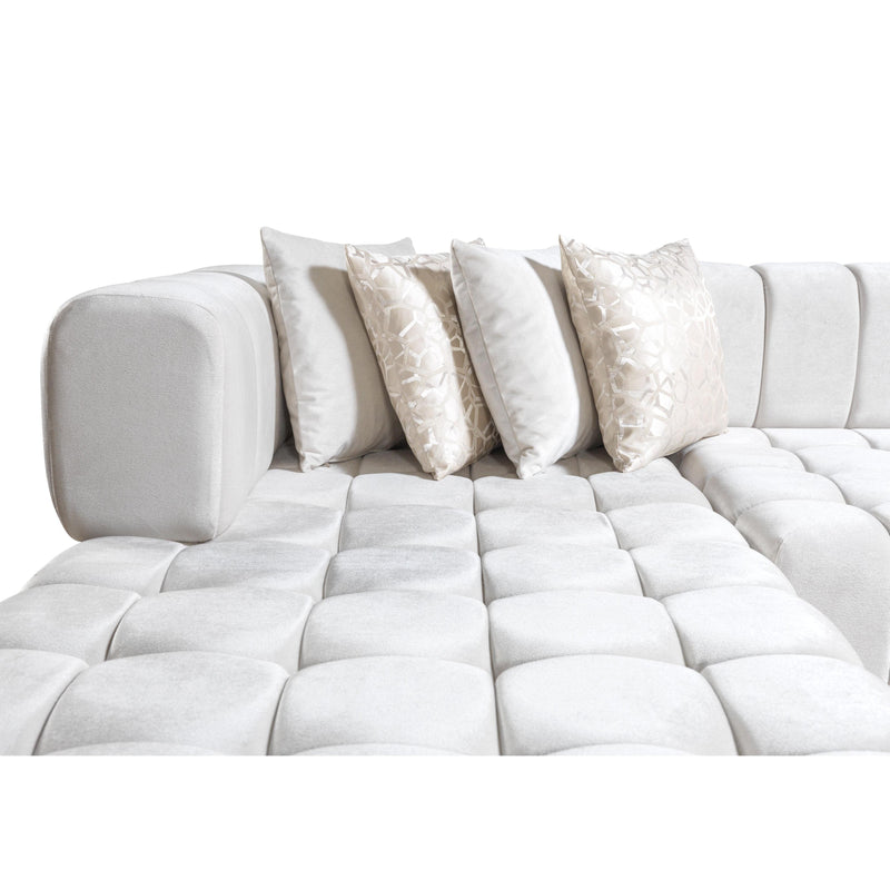 Nova Wholesale Furniture Ariana Fabric 3 pc Sectional ARIANAIVORY-SEC IMAGE 12