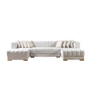 Nova Wholesale Furniture Ariana Fabric 3 pc Sectional ARIANAIVORY-SEC IMAGE 1