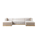 Nova Wholesale Furniture Elisha Fabric 3 pc Sectional ELISHAIVORY-SEC IMAGE 3