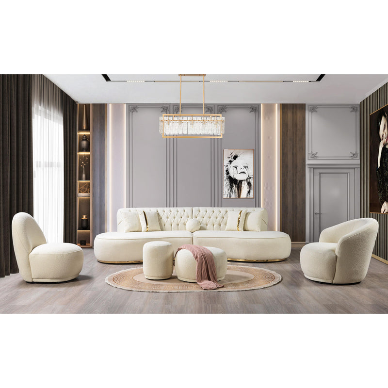 Nova Wholesale Furniture Ella Fabric 2 pc Sectional ELLAIVORY-SEC IMAGE 7