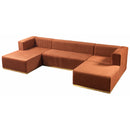 Nova Wholesale Furniture Juliana Fabric 4 pc Sectional JULIANAORANGE-SEC4 IMAGE 2