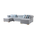 Nova Wholesale Furniture Lauren Fabric 3 pc Sectional LAURENPEARL-SEC IMAGE 1