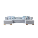 Nova Wholesale Furniture Lauren Fabric 3 pc Sectional LAURENPEARL-SEC IMAGE 2