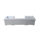 Nova Wholesale Furniture Lauren Fabric 3 pc Sectional LAURENPEARL-SEC IMAGE 3