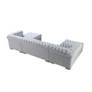 Nova Wholesale Furniture Lauren Fabric 3 pc Sectional LAURENPEARL-SEC IMAGE 4