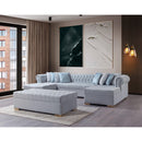 Nova Wholesale Furniture Lauren Fabric 3 pc Sectional LAURENPEARL-SEC IMAGE 8