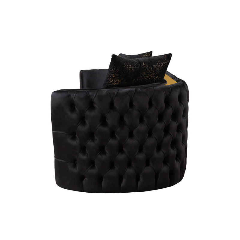 Nova Wholesale Furniture Fanci Stationary Fabric Sofa Fanci Sofa - Black IMAGE 3