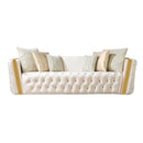 Nova Wholesale Furniture Fanci Stationary Fabric Sofa Fanci Sofa - Ivory IMAGE 1