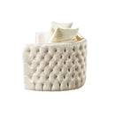 Nova Wholesale Furniture Fanci Stationary Fabric Sofa Fanci Sofa - Ivory IMAGE 3