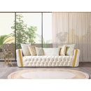 Nova Wholesale Furniture Fanci Stationary Fabric Sofa Fanci Sofa - Ivory IMAGE 4
