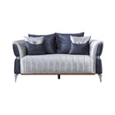 Nova Wholesale Furniture Leina Stationary Fabric Loveseat Leina Loveseat - Silver/Gray IMAGE 1