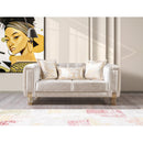 Nova Wholesale Furniture Santana Stationary Fabric Loveseat SANTANAIVORY-L IMAGE 3