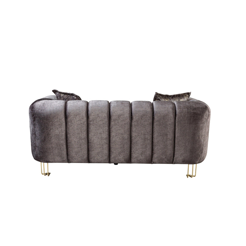 Nova Wholesale Furniture Santana Stationary Fabric Loveseat SANTANASMOKE-L IMAGE 2