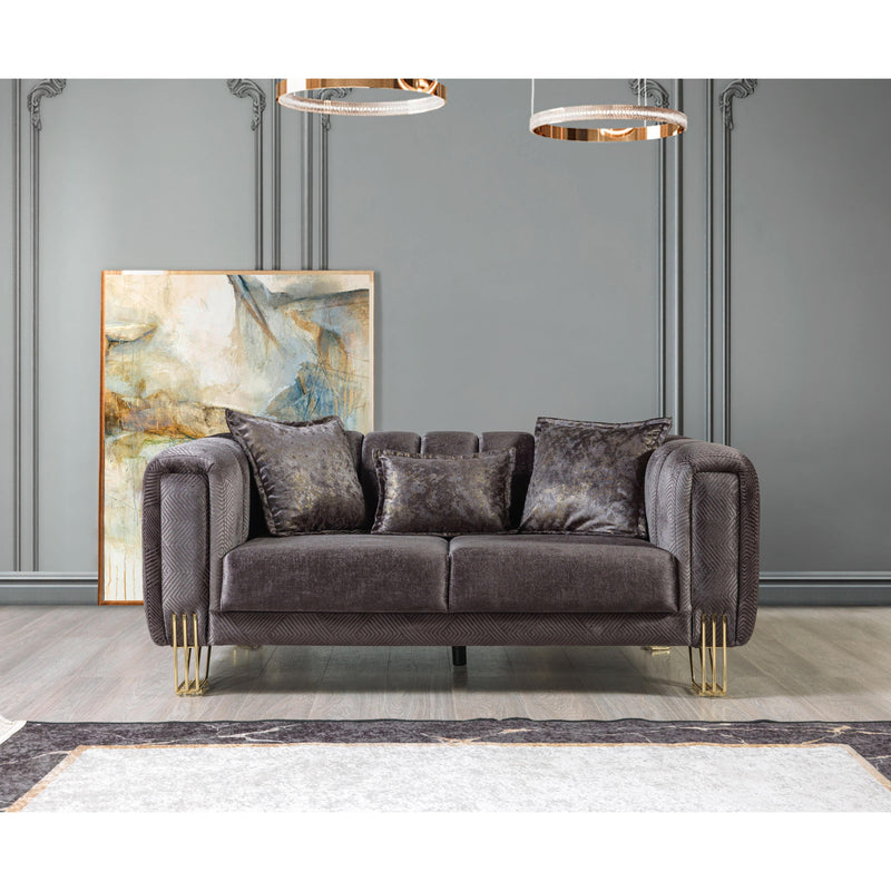Nova Wholesale Furniture Santana Stationary Fabric Loveseat SANTANASMOKE-L IMAGE 3