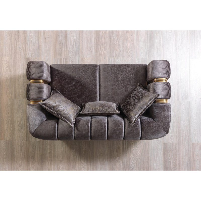 Nova Wholesale Furniture Santana Stationary Fabric Loveseat SANTANASMOKE-L IMAGE 4
