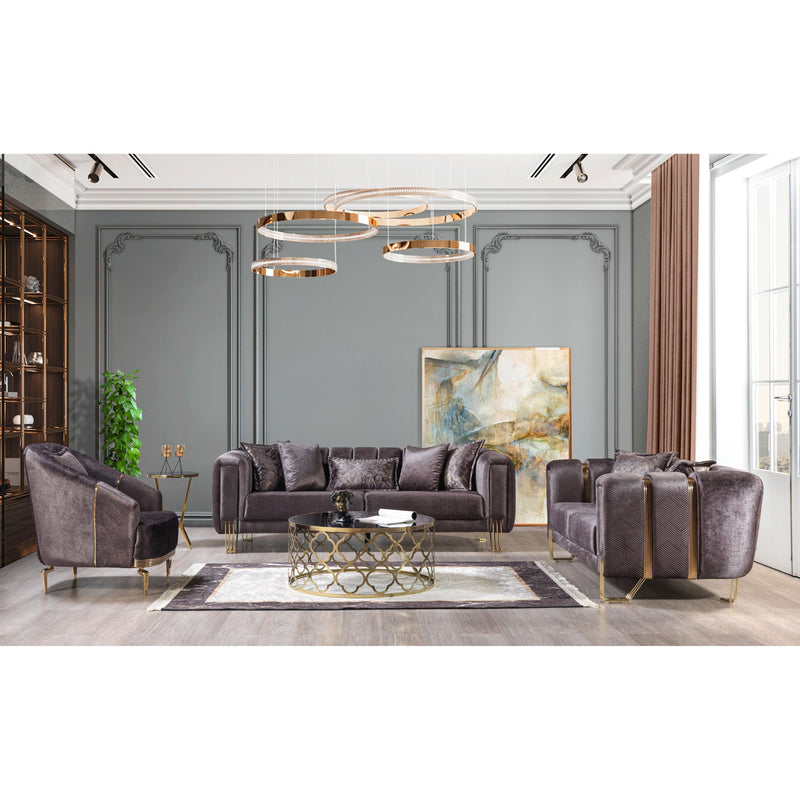 Nova Wholesale Furniture Santana Stationary Fabric Loveseat SANTANASMOKE-L IMAGE 5