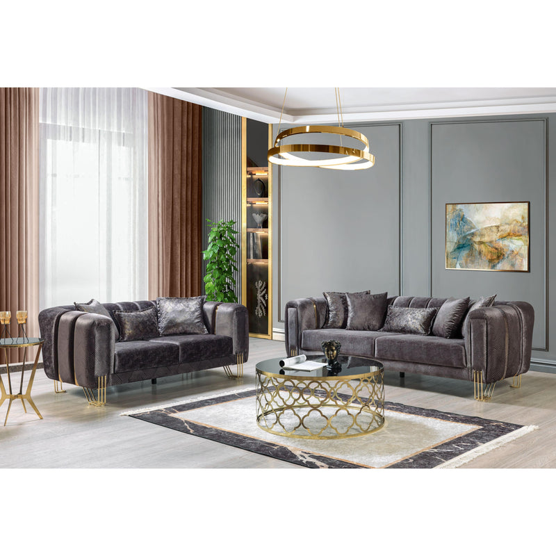 Nova Wholesale Furniture Santana Stationary Fabric Loveseat SANTANASMOKE-L IMAGE 6