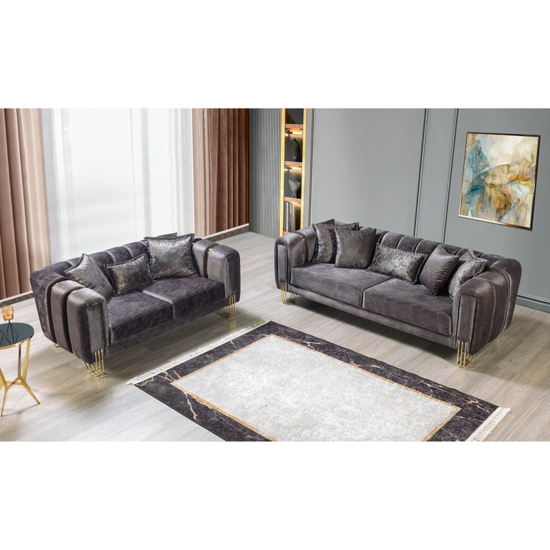 Nova Wholesale Furniture Santana Stationary Fabric Loveseat SANTANASMOKE-L IMAGE 7