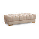 Nova Wholesale Furniture Ariana Fabric Ottoman ARIANAIVORY-OTT IMAGE 1