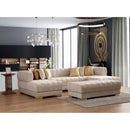 Nova Wholesale Furniture Ariana Fabric Ottoman ARIANAIVORY-OTT IMAGE 2