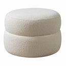 Nova Wholesale Furniture Larissa Fabric Ottoman LARISSAIVORY-OTT IMAGE 1