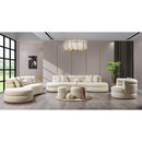 Nova Wholesale Furniture Larissa Fabric Ottoman LARISSAIVORY-OTT IMAGE 2