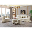 Nova Wholesale Furniture Larissa Fabric Ottoman LARISSAIVORY-OTT IMAGE 3