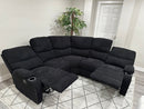 Empire Fabric Sectional Sofa In Black