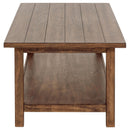 Coaster Furniture Payne 710548 Wood Coffee Table with Shelf - Distressed Brown IMAGE 3