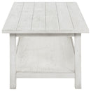 Coaster Furniture Payne 710558 Wood Coffee Table with Shelf - Distressed White IMAGE 3