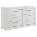 Coaster Furniture Ives 224943 6-Drawer Dresser Cabinet - White High Gloss IMAGE 1