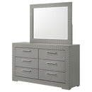 Coaster Furniture Ives 224973M 6-Drawer Dresser and Mirror - Grey High Gloss IMAGE 3
