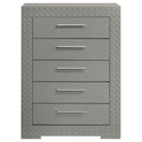 Coaster Furniture Ives 224975 5-Drawer Bedroom Chest of Drawers - Grey High Gloss IMAGE 2