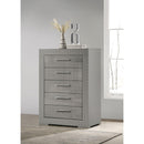 Coaster Furniture Ives 224975 5-Drawer Bedroom Chest of Drawers - Grey High Gloss IMAGE 9