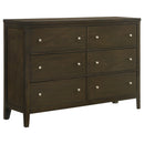 Coaster Furniture Wilkes 224423 6-Drawer Dresser Cabinet - Dark Cocoa IMAGE 1