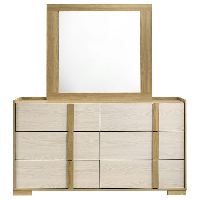  Coaster Furniture Hyland 215653M 6-Drawer Dresser with Mirror - Natural IMAGE 2