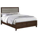 Coaster Furniture Welsley 223441KW 50-inch Upholstered California King Bed - Walnut IMAGE 2