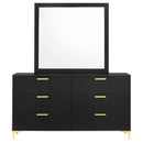 Coaster Furniture Kendall 224453M 6-Drawer Dresser with Mirror - Black IMAGE 2