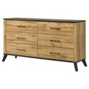 Coaster Furniture Kaywood 225003 6-Drawer Dresser Cabinet - Natural Pine IMAGE 3