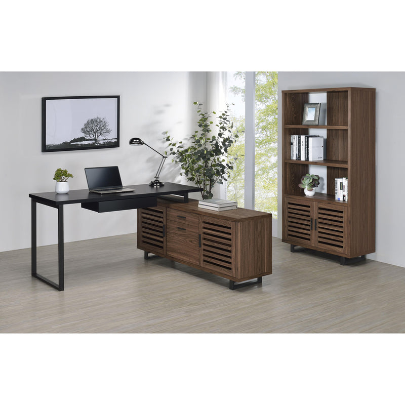 Coaster Furniture Maddox 801863 71-inch 3-shelf Cabinet Bookcase - Walnut IMAGE 11