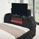  Crown Mark Natalia 5115BK-Q Queen Bed with Fireplace and TV Lift - Black IMAGE 5