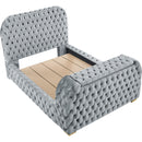  Crown Mark Natalia 5115GY-K King Bed with Fireplace and TV Lift - Grey IMAGE 1