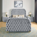  Crown Mark Natalia 5115GY-K King Bed with Fireplace and TV Lift - Grey IMAGE 4