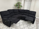 Empire Fabric Sectional Sofa In Black