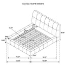  Coaster Furniture Nollet 315917GRYKW 48-inch Upholstered California King Platform Bed - Grey IMAGE 9