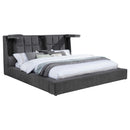  Coaster Furniture Dreux 315948GRYKW Upholstered California King Panel Platform Bed - Grey IMAGE 1