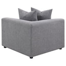  Coaster Furniture Jennifer 551595 Upholstered Corner Chair - Grey IMAGE 6